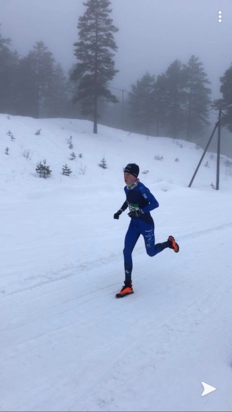 Sondre Omland klinket til og vant vintertriatlon - Sprint - NM for 13-14 åringer på Heistadmoen i helgen!